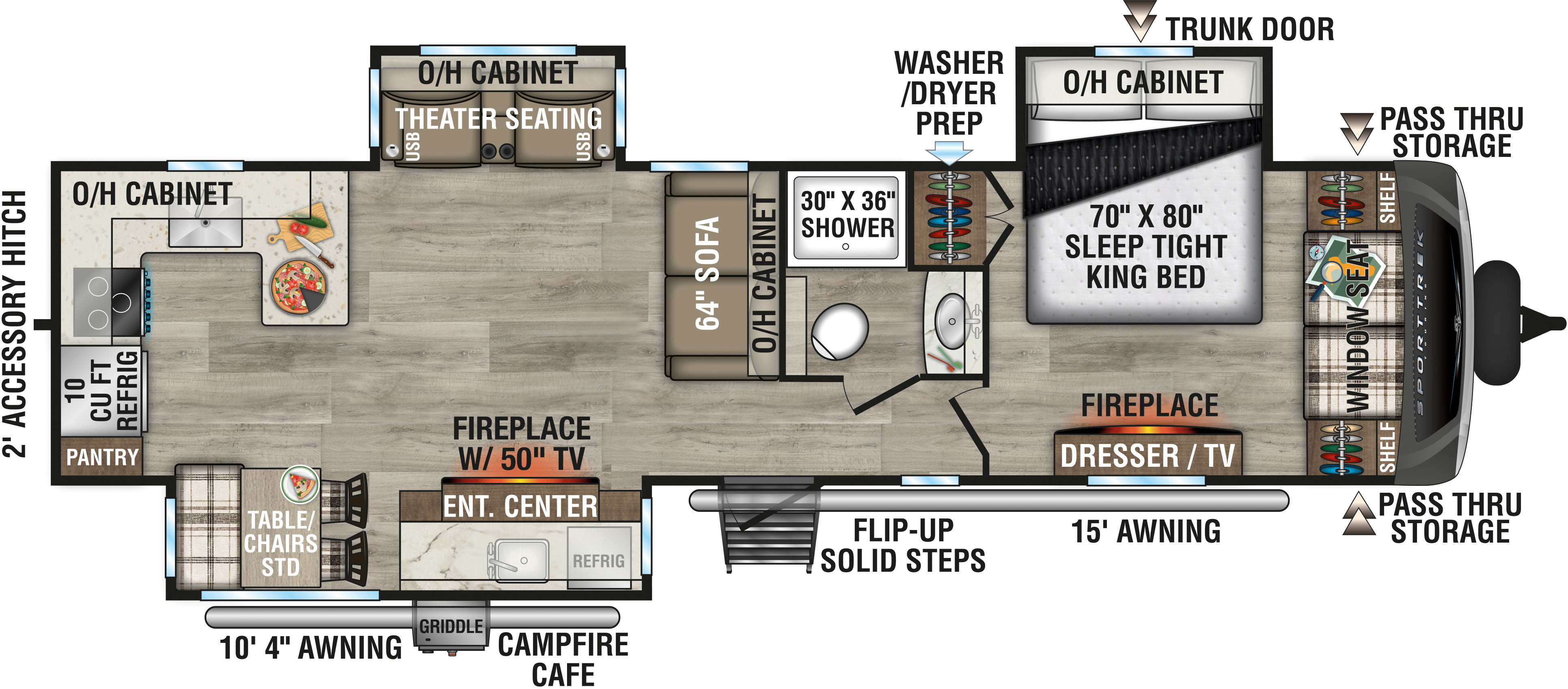 2026 Venture RV SportTrek Touring Edition STT336VRK Travel Trailer Floorplan