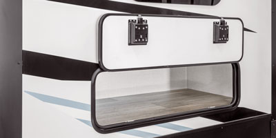 2026 Venture RV SportTrek Touring Edition STT272VRK Travel Trailer Exterior Storage Open