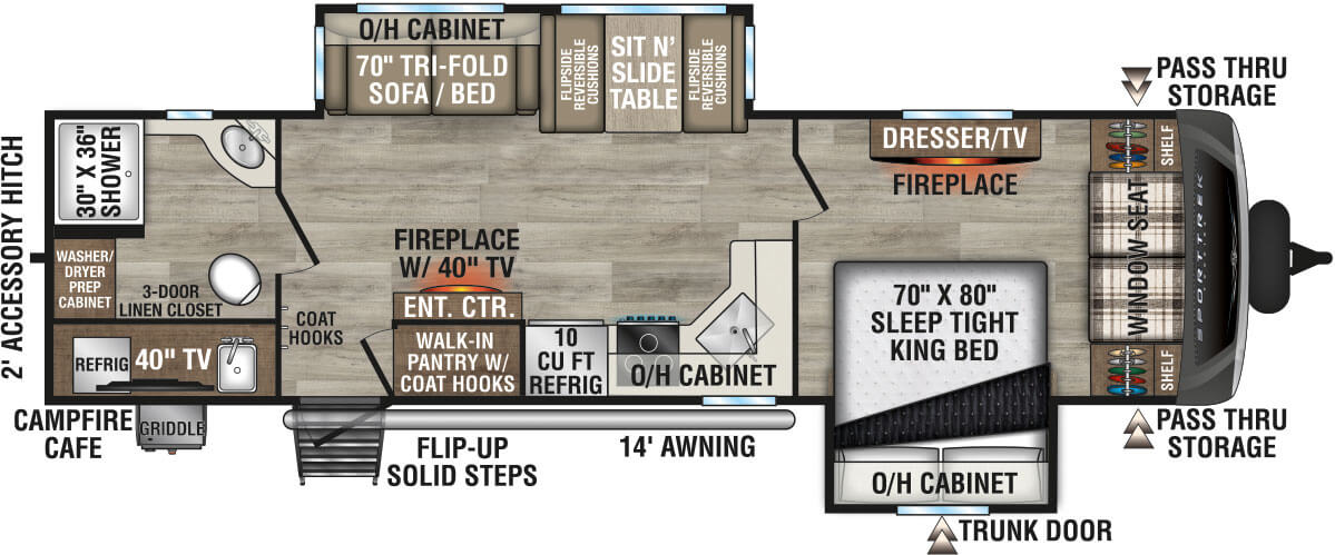 2027 Venture RV SportTrek Touring Edition STT292VRB Travel Trailer Floorplan