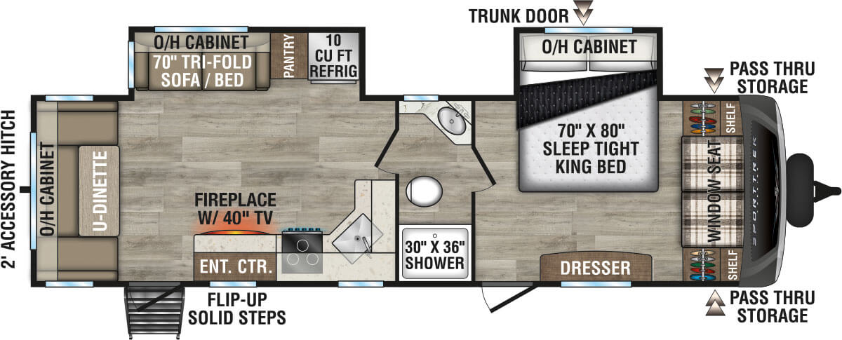 2027 Venture RV SportTrek Touring Edition STT302VRD Travel Trailer Floorplan