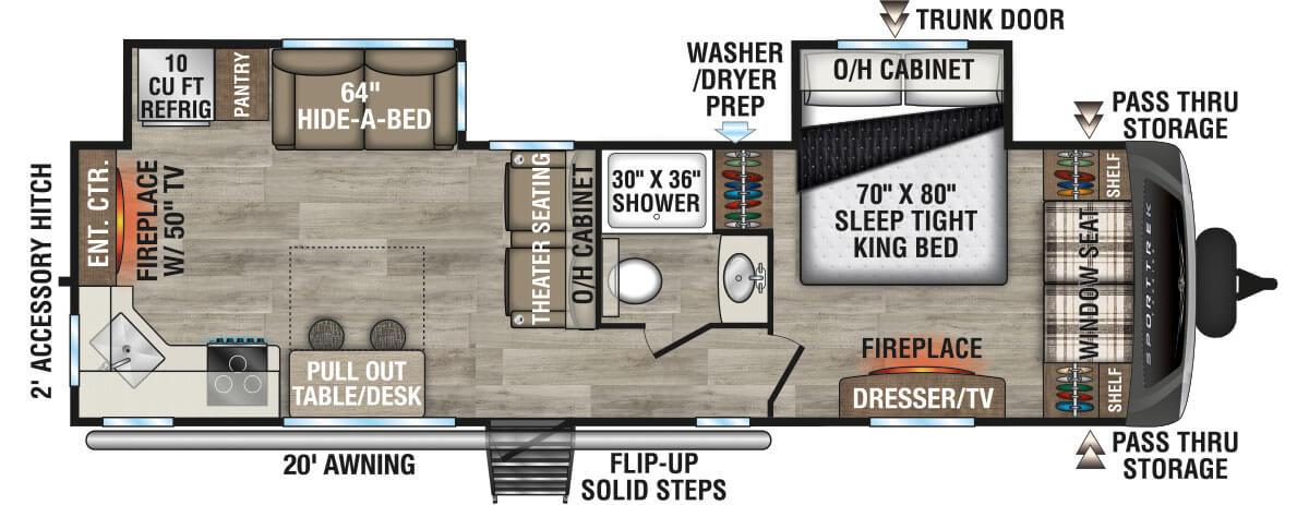 2026 Venture RV SportTrek Touring Edition STT282VRE Travel Trailer Floorplan
