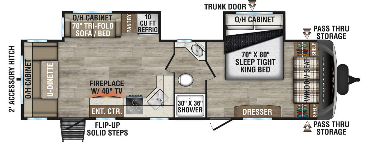 2026 Venture RV SportTrek Touring Edition STT302VRD Travel Trailer Floorplan