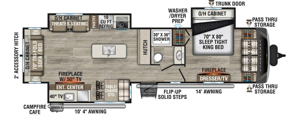2026 Venture RV SportTrek Touring Edition STT343VIK Travel Trailer Floorplan