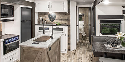 2023 Venture RV SportTrek ST327VIK Travel Trailer Kitchen Cabinets