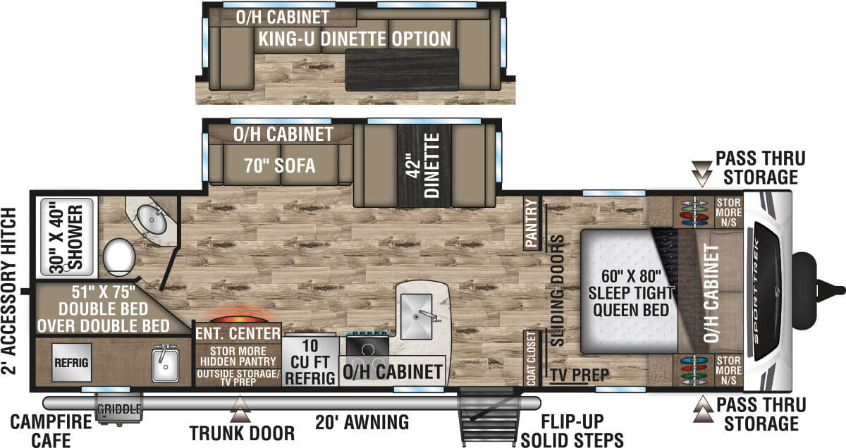 2024 Venture RV SportTrek ST281VBH Travel Trailer Floorplan