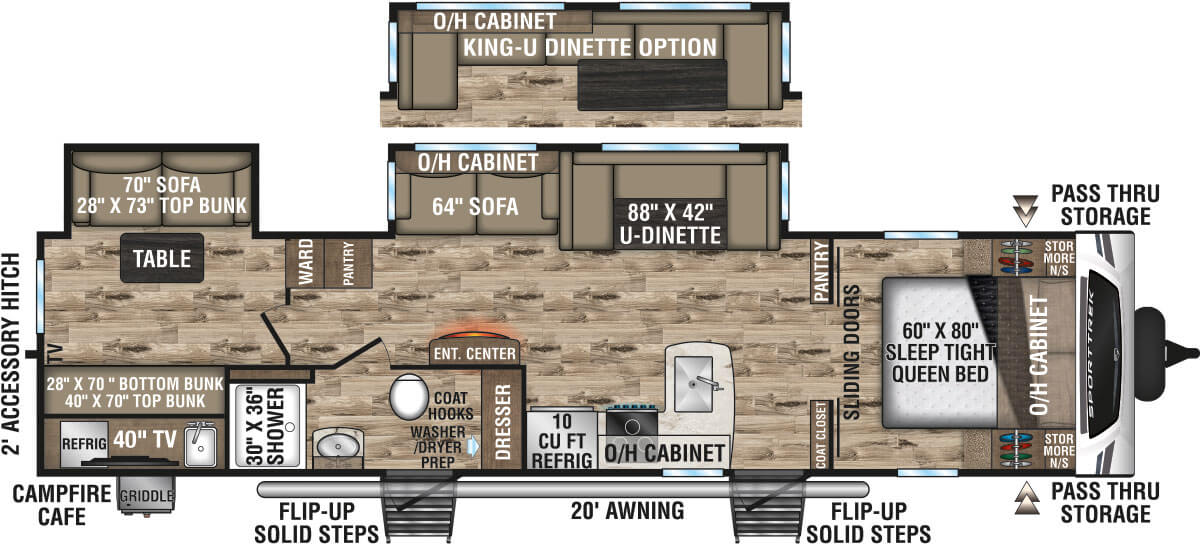 2024 Venture RV SportTrek ST332VBH Travel Trailer Floorplan