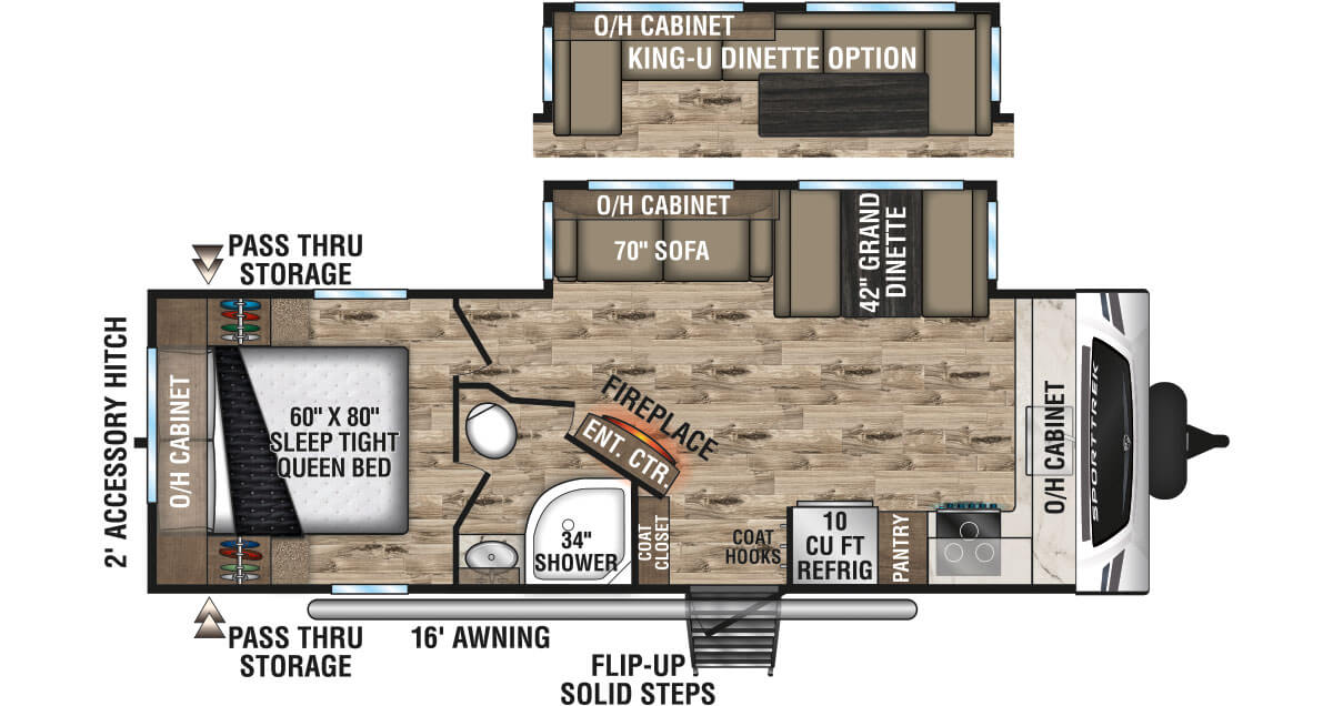 2024 Venture RV SportTrek ST251VFK Travel Trailer Floorplan