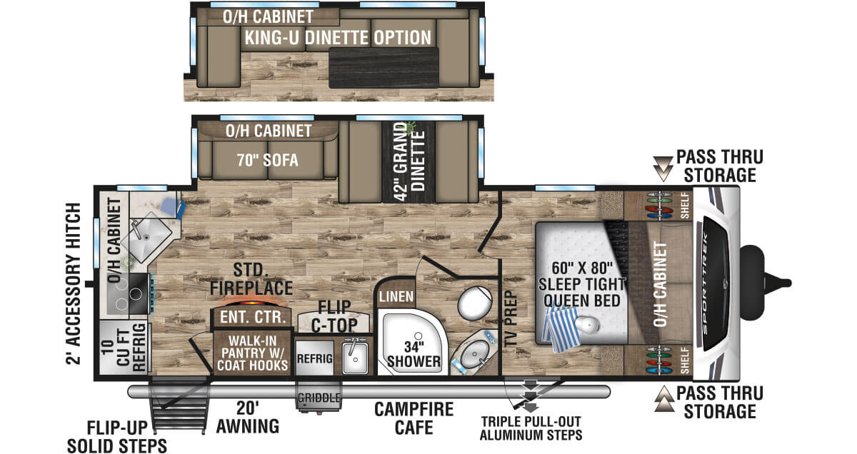 2024 Venture RV SportTrek ST251VRK Travel Trailer Floorplan