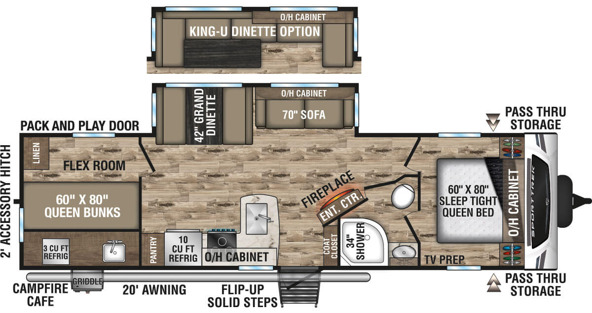 2024 Venture RV SportTrek ST291VTQ Travel Trailer Floorplan