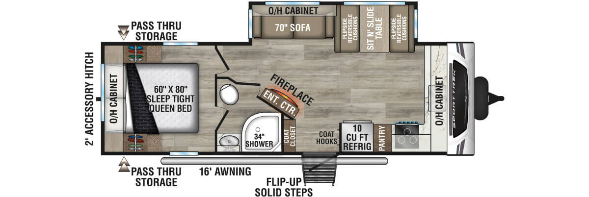2025 Venture RV SportTrek ST251VFK Travel Trailer Floorplan