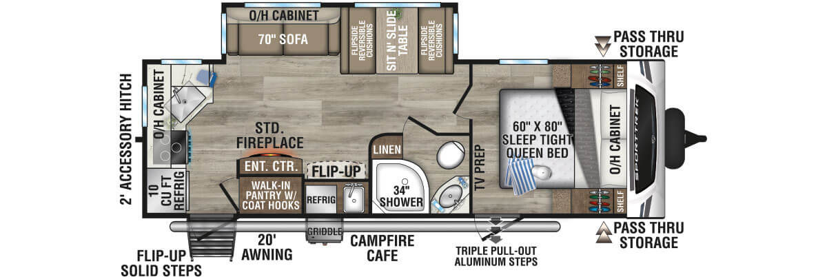 2025 Venture RV SportTrek ST251VRK Travel Trailer Floorplan
