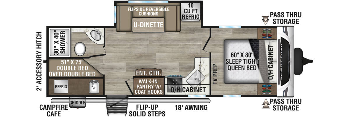 2025 Venture RV SportTrek ST261VBH Travel Trailer Floorplan