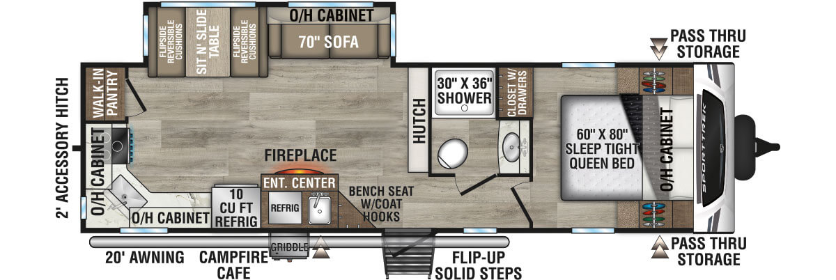 2025 Venture RV SportTrek ST291VRK Travel Trailer Floorplan
