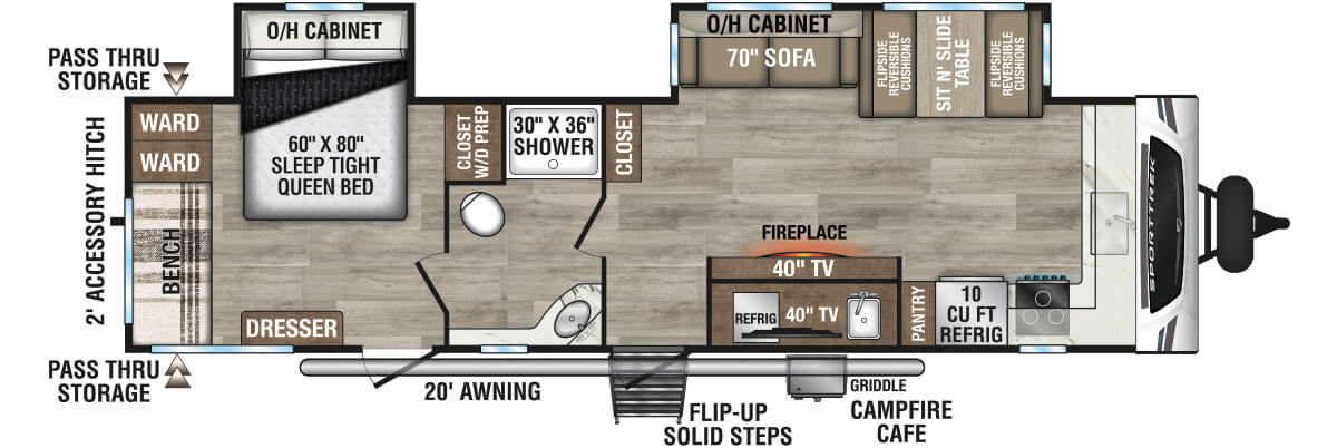 2025 Venture RV SportTrek ST302VFK Travel Trailer Floorplan