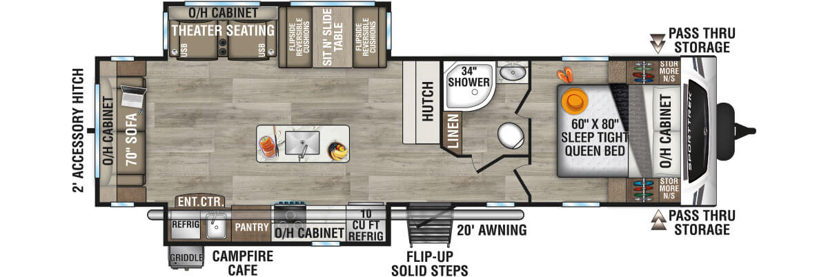 2025 Venture RV SportTrek ST312VIK Travel Trailer Floorplan