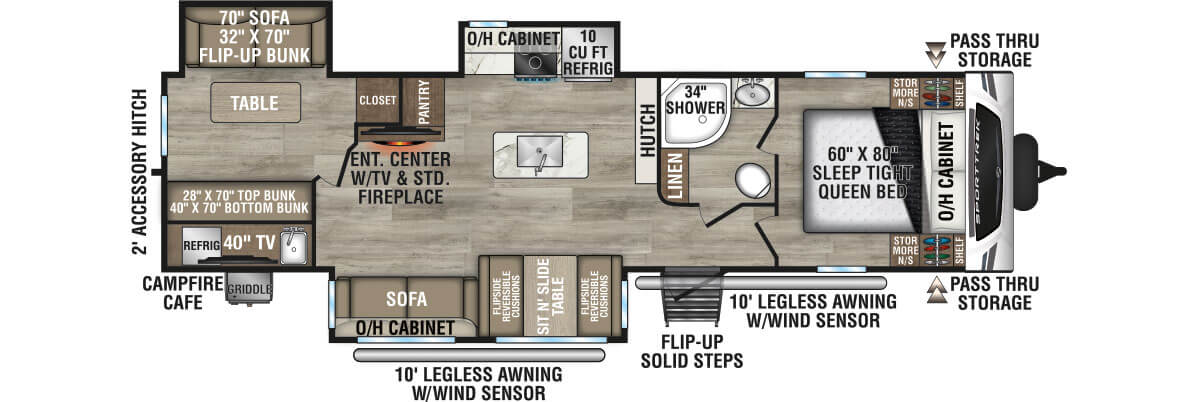 2025 Venture RV SportTrek ST327VIK Travel Trailer Floorplan