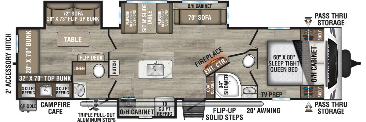 2025 Venture RV SportTrek ST333VIK Travel Trailer Floorplan