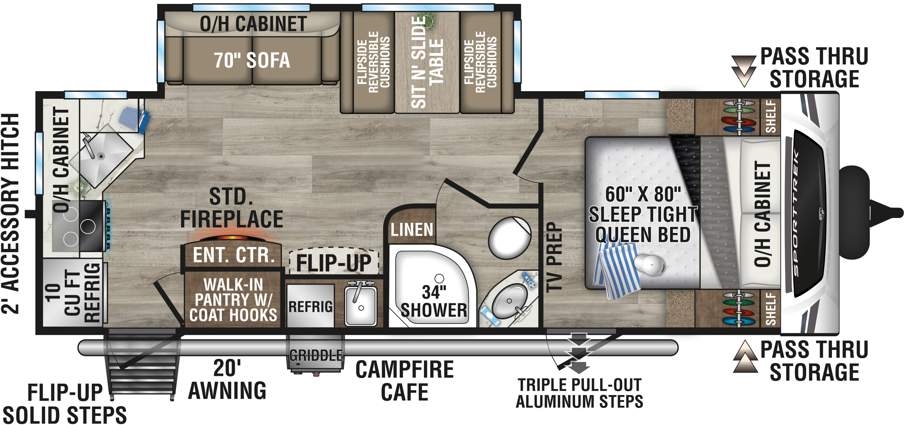 2025 Venture RV SportTrek ST251VRK Travel Trailer Floorplan