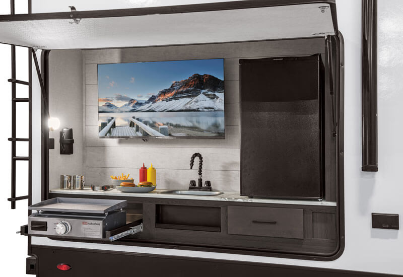 2026 Venture RV SportTrek ST271VRB Travel Trailer Campfire Cafe Outside Kitchen