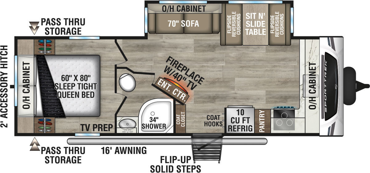 2026 Venture RV SportTrek ST251VFK Travel Trailer Floorplan