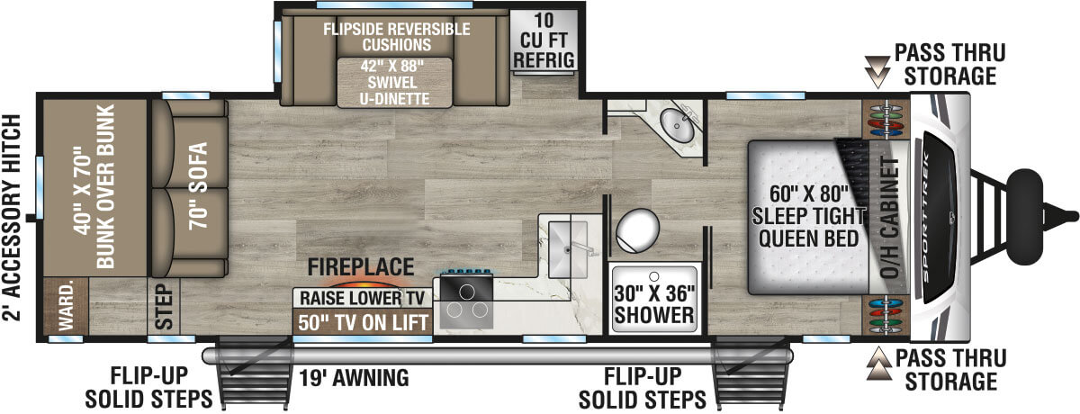 2026 Venture RV SportTrek ST271VBH Travel Trailer Floorplan