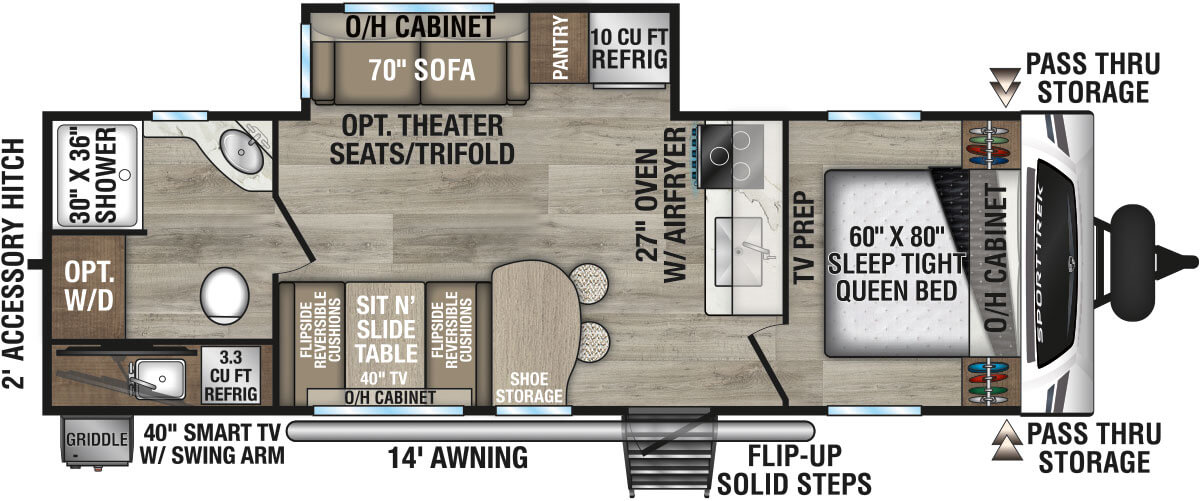 2026 Venture RV SportTrek ST271VRB Travel Trailer Floorplan