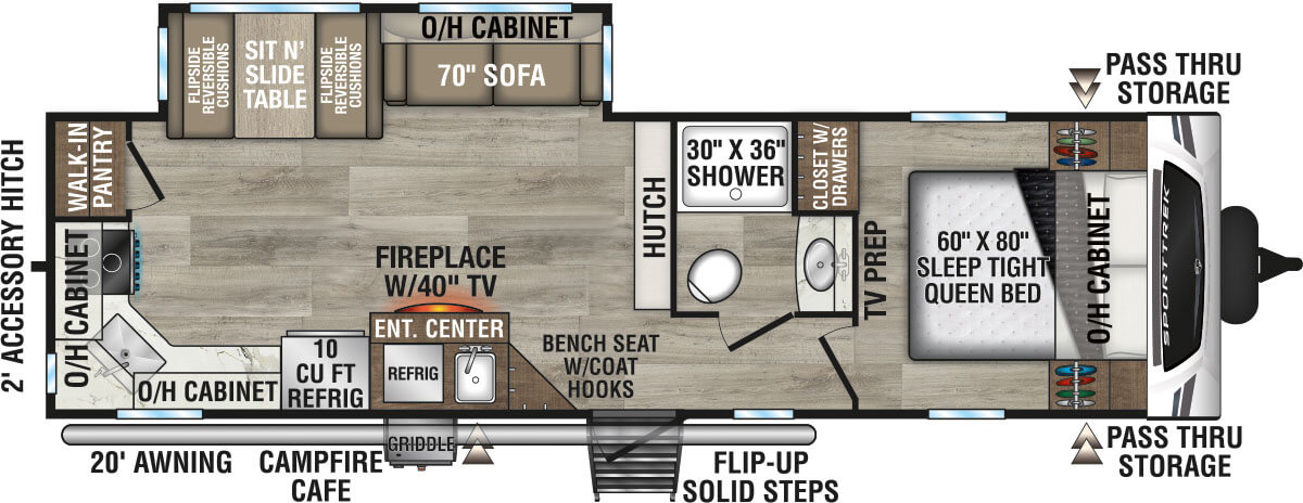 2026 Venture RV SportTrek ST291VRK Travel Trailer Floorplan