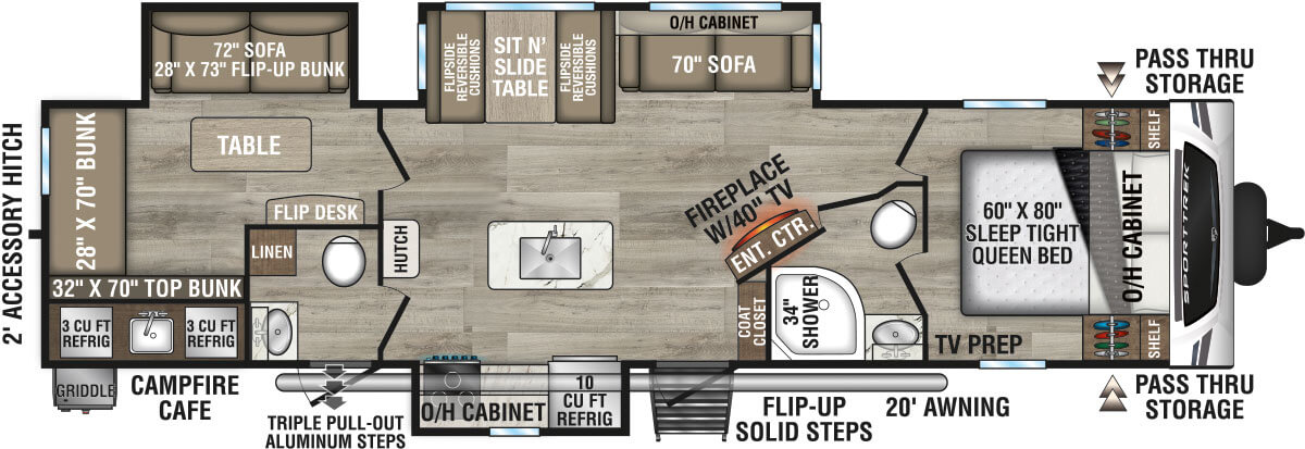 2026 Venture RV SportTrek ST333VIK Travel Trailer Floorplan