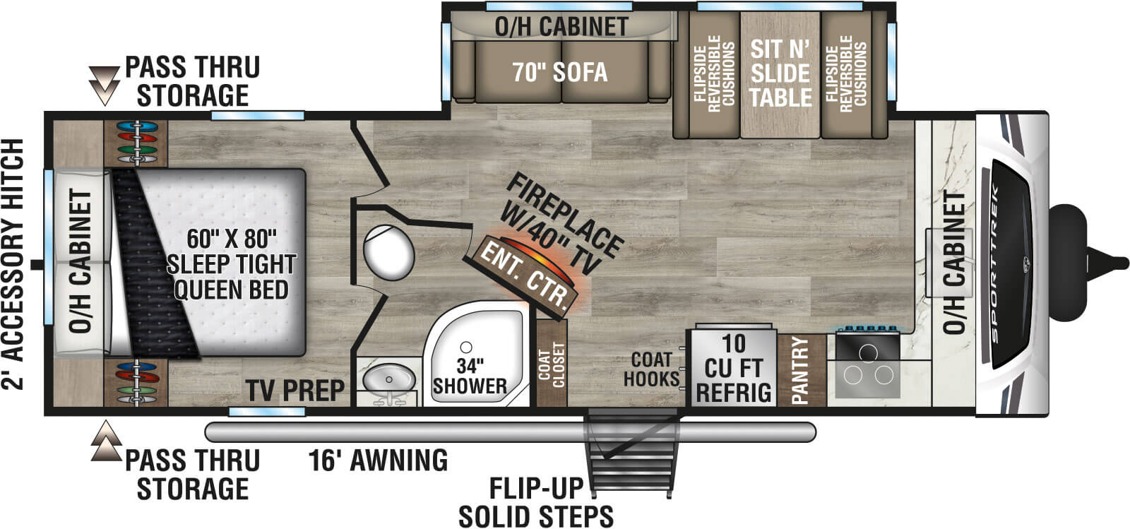 2026 Venture RV SportTrek ST251VFK Travel Trailer Floorplan