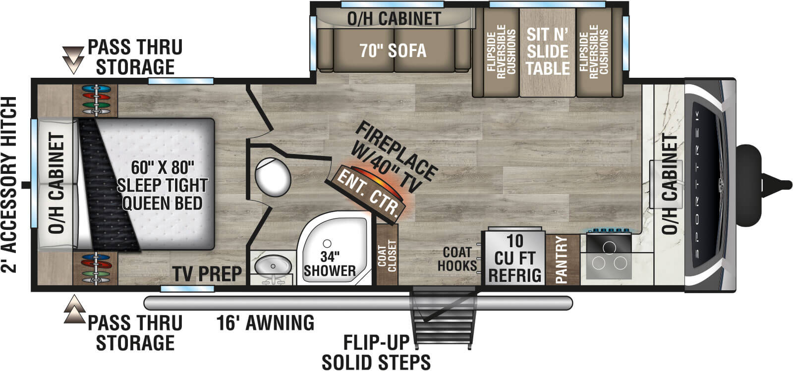 2026 Venture RV SportTrek ST251VFK Travel Trailer Floorplan