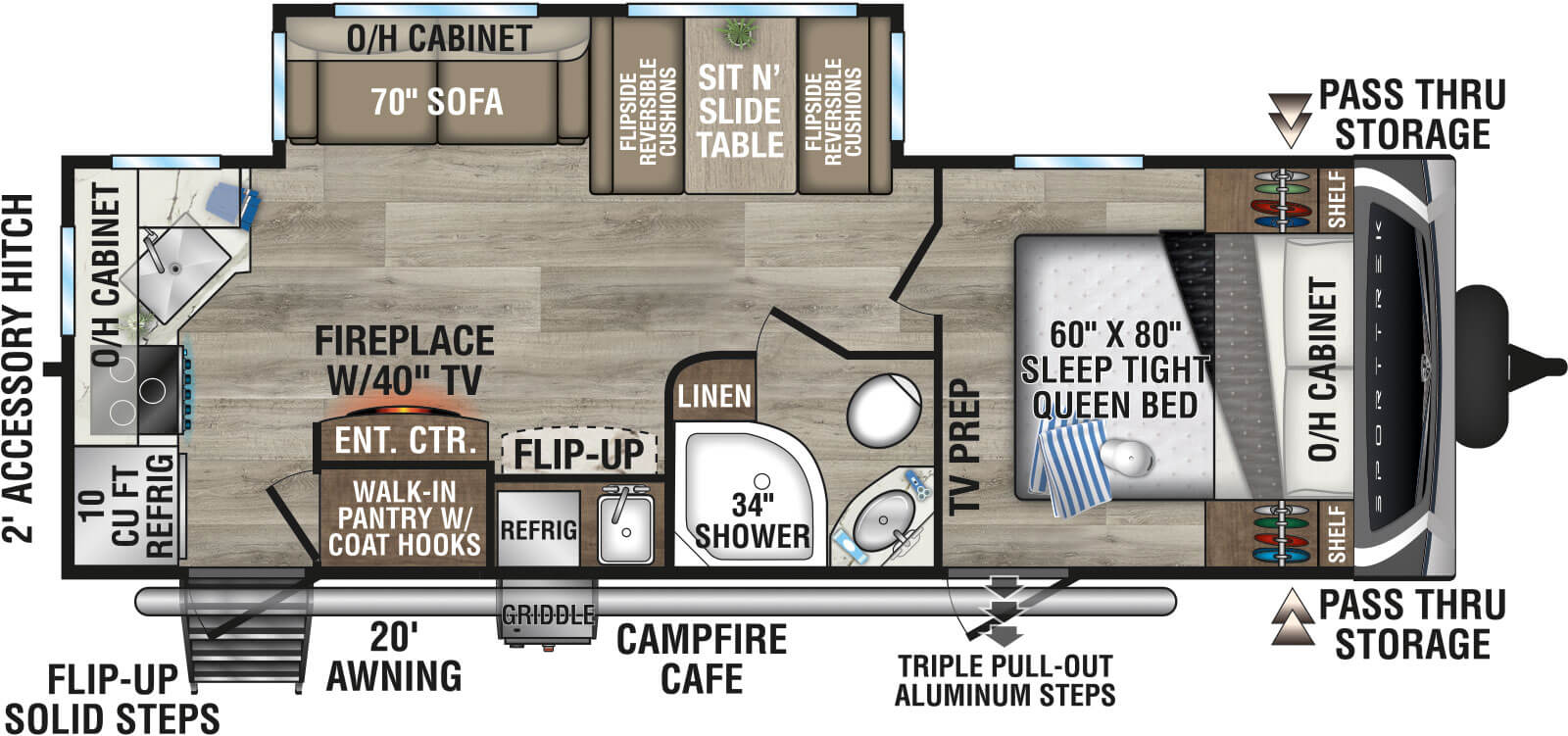 2026 Venture RV SportTrek ST251VRK Travel Trailer Floorplan