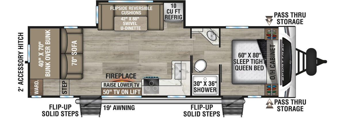 2026 Venture RV SportTrek ST271VBH Travel Trailer Floorplan
