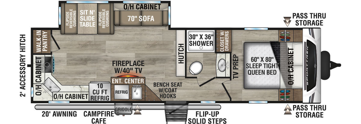 2026 Venture RV SportTrek ST291VRK Travel Trailer Floorplan