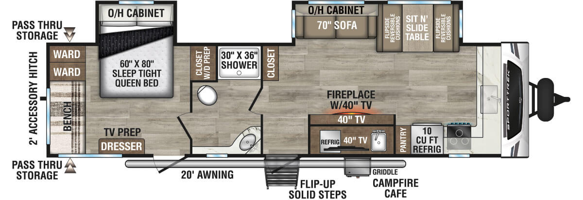 2026 Venture RV SportTrek ST302VFK Travel Trailer Floorplan