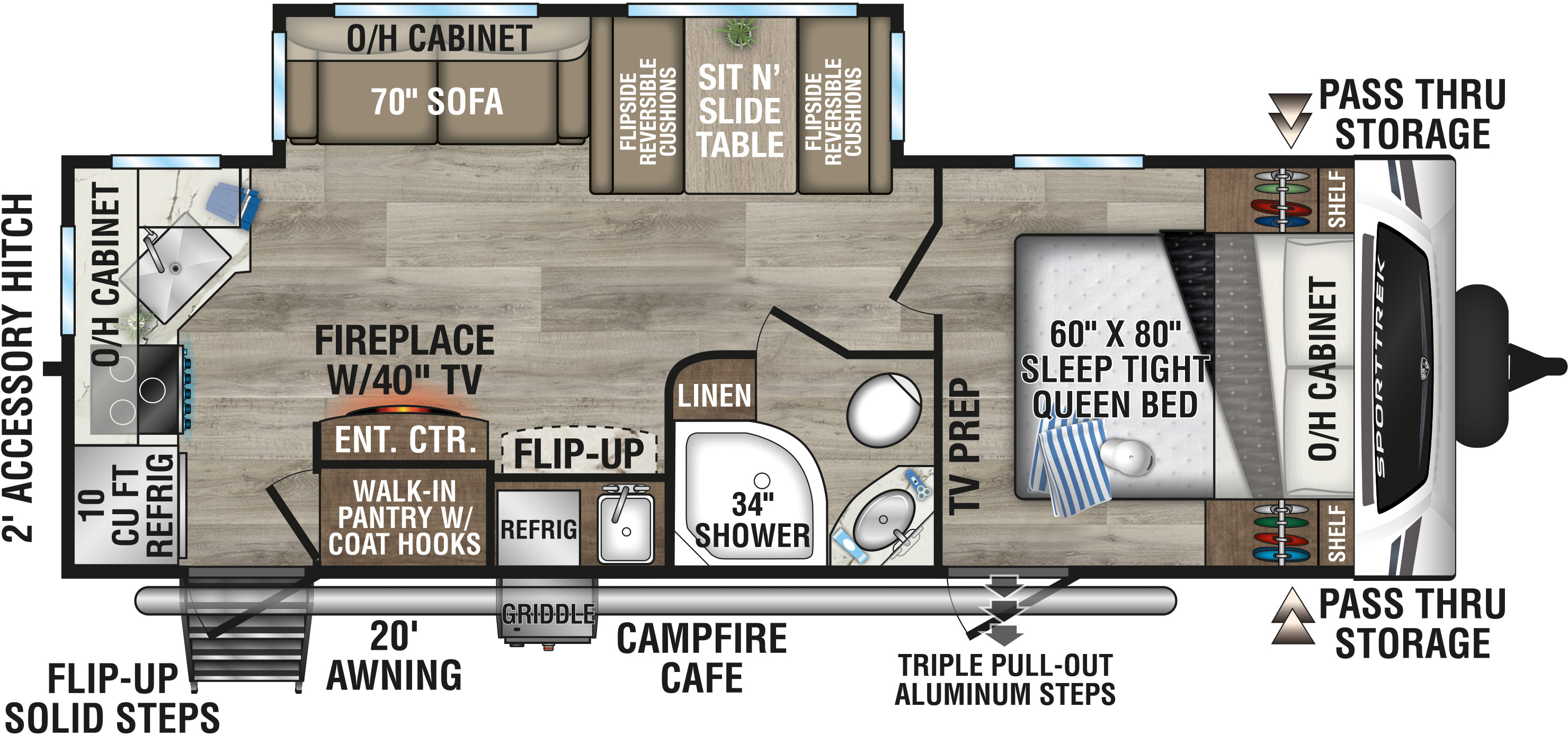 2026 Venture RV SportTrek ST251VRK Travel Trailer Floorplan