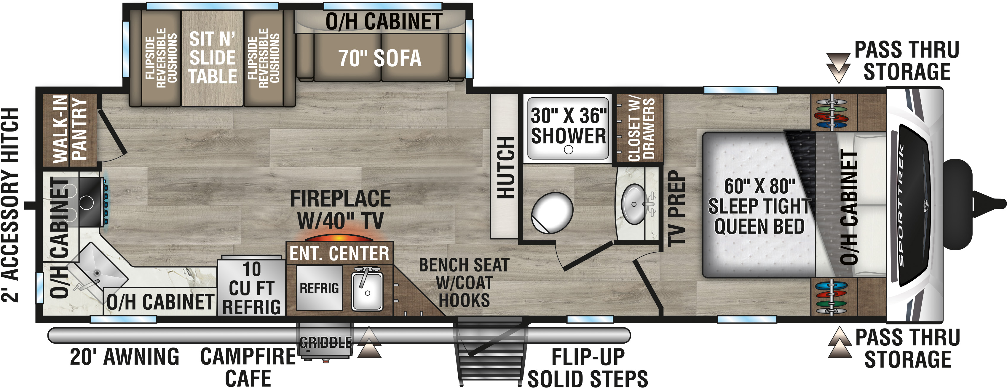 2026 Venture RV SportTrek ST291VRK Travel Trailer Floorplan