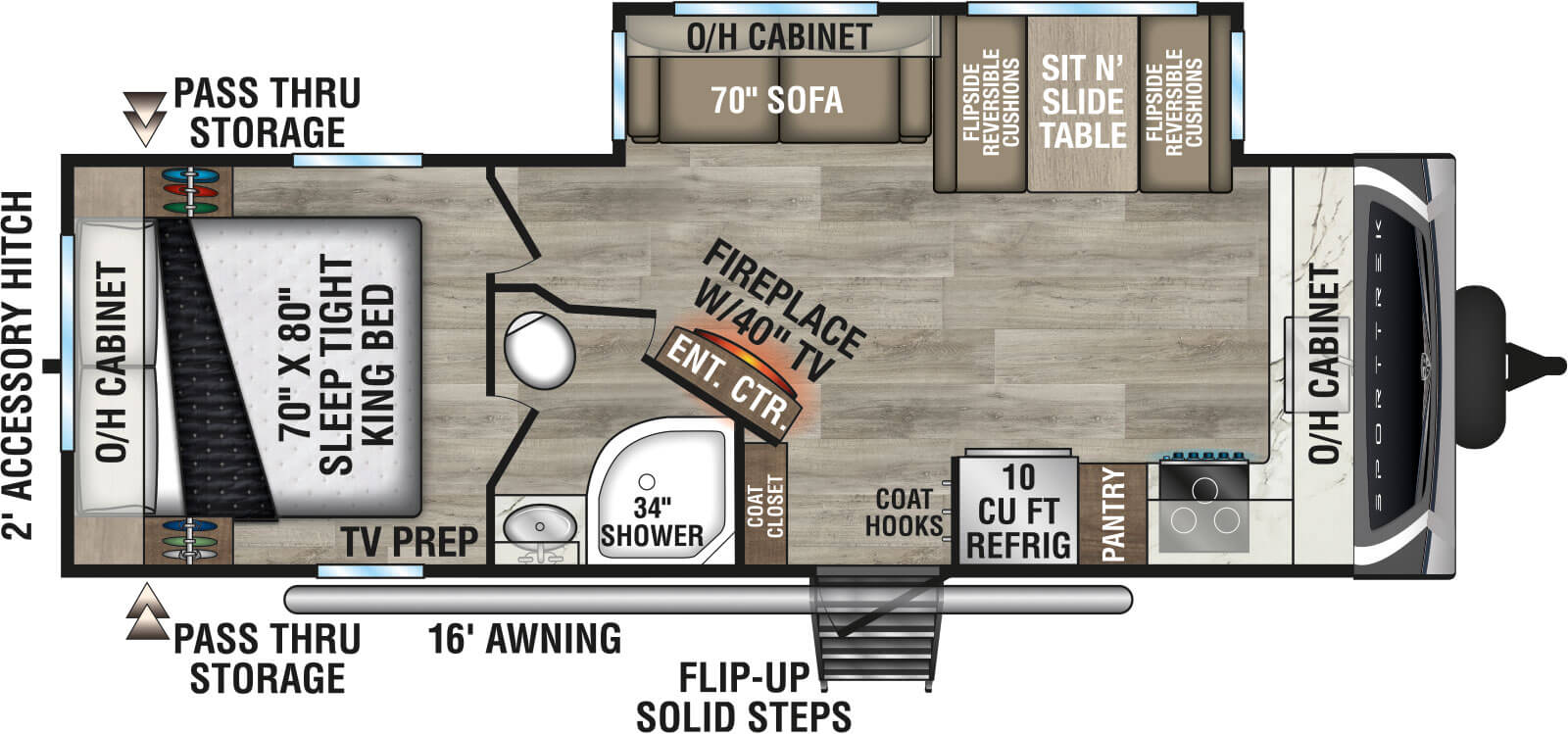 2027 Venture RV SportTrek ST251VFK Travel Trailer Floorplan