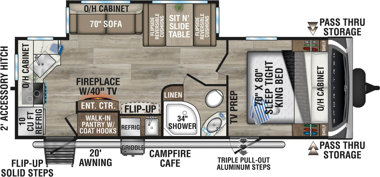 2027 Venture RV SportTrek ST251VRK Travel Trailer Floorplan