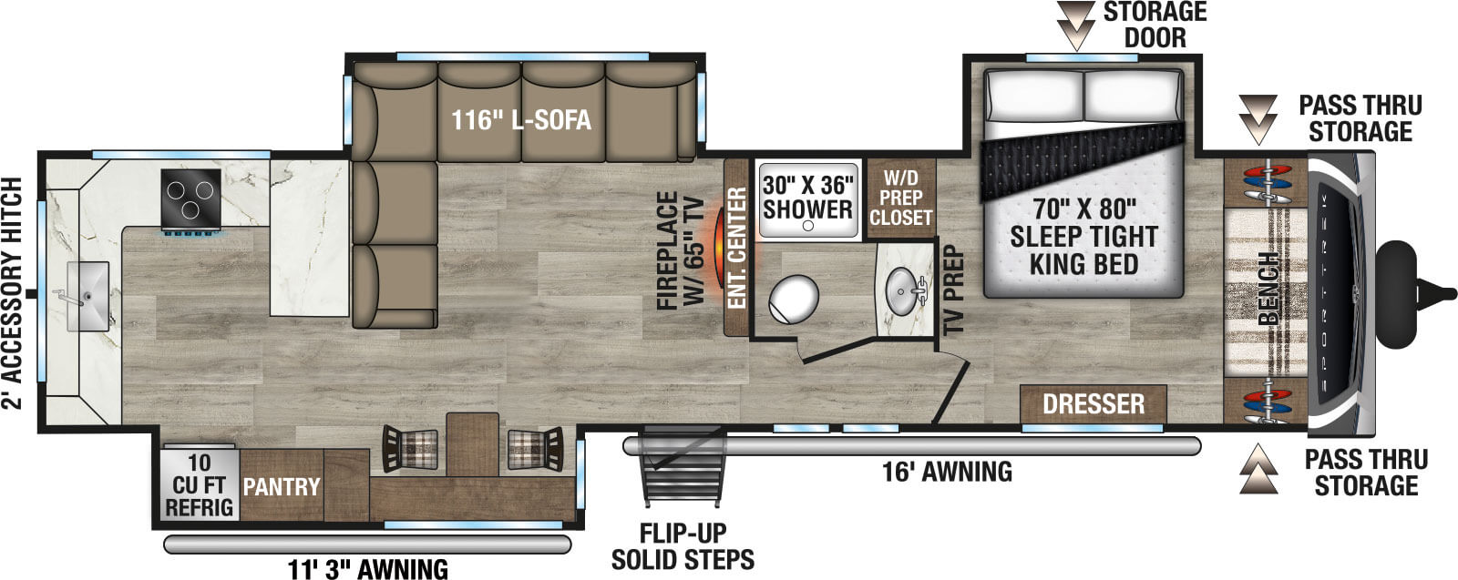 2027 Venture RV SportTrek ST323VRK Travel Trailer Floorplan