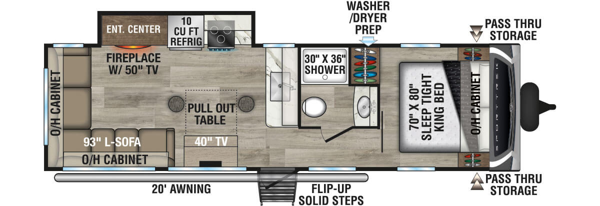 2026 Venture RV SportTrek ST261VRL Travel Trailer Floorplan