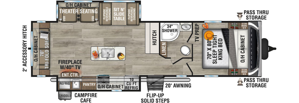 2026 Venture RV SportTrek ST312VIK Travel Trailer Floorplan