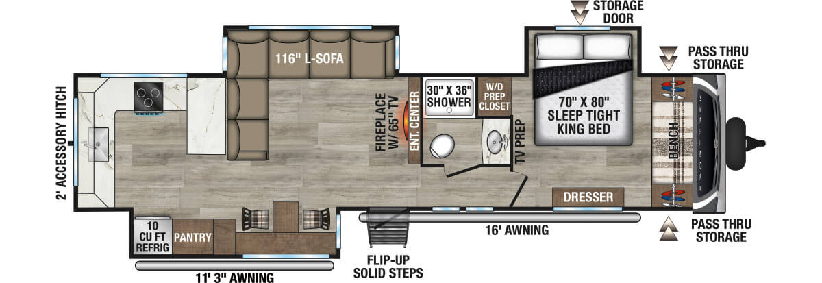 2026 Venture RV SportTrek ST323VRK Travel Trailer Floorplan