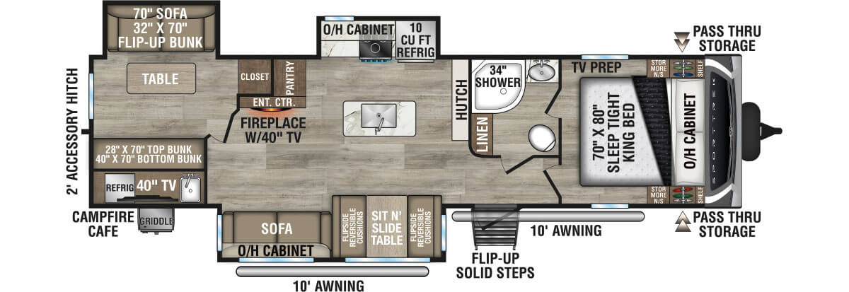 2026 Venture RV SportTrek ST327VIK Travel Trailer Floorplan