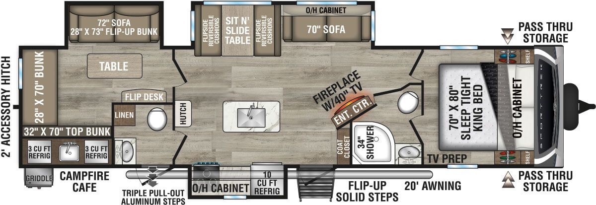 2026 Venture RV SportTrek ST333VIK Travel Trailer Floorplan