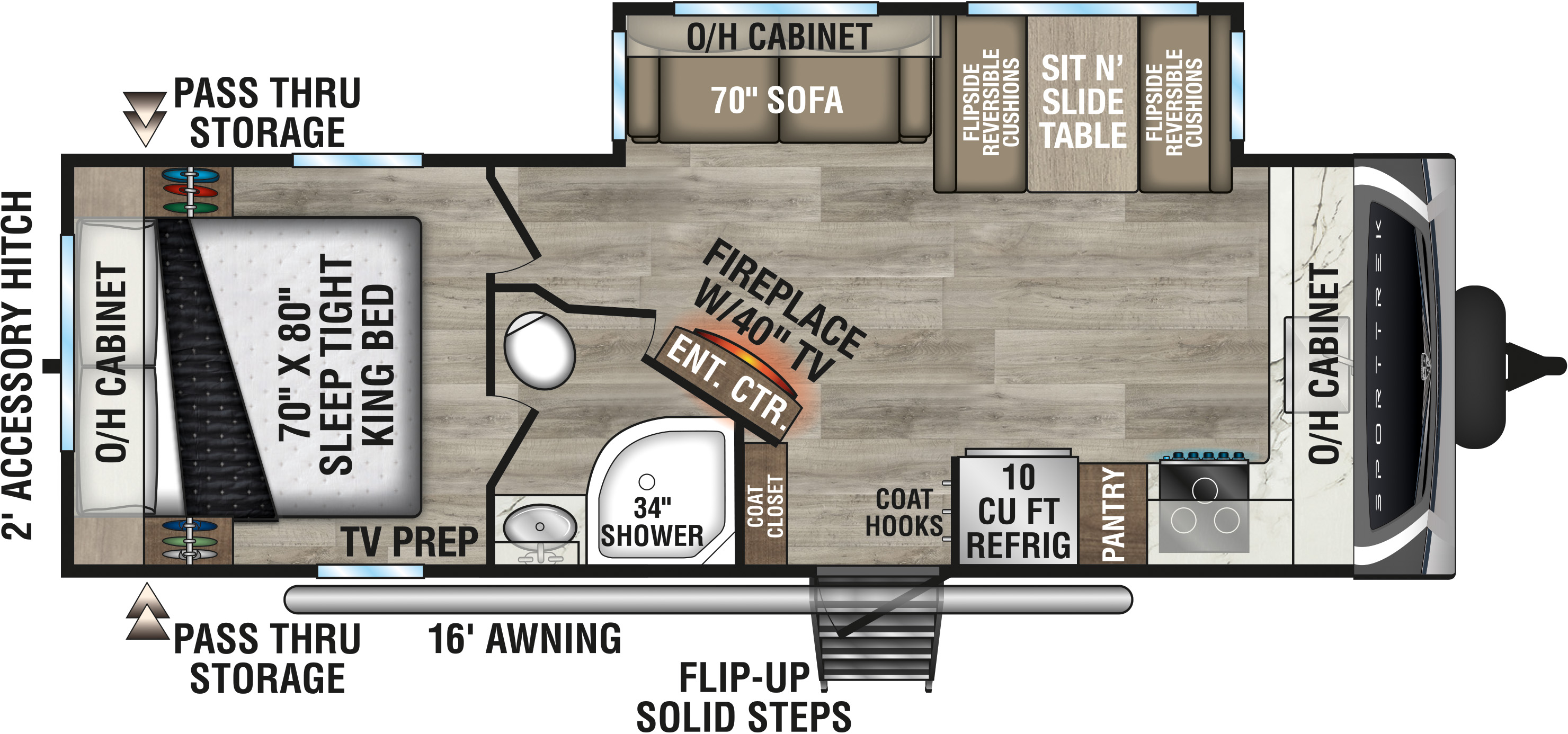 2027 Venture RV SportTrek ST251VFK Travel Trailer Floorplan
