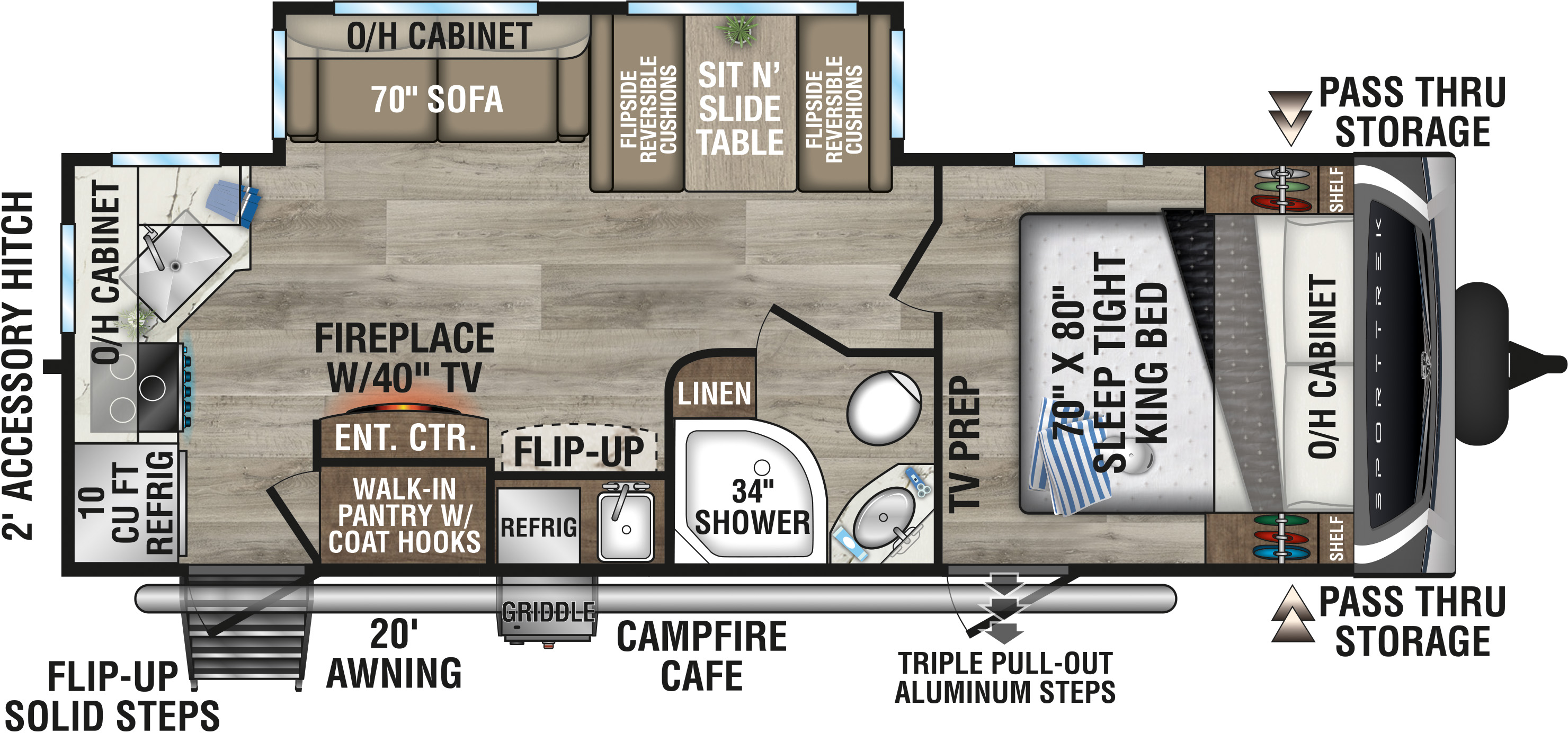 2027 Venture RV SportTrek ST251VRK Travel Trailer Floorplan