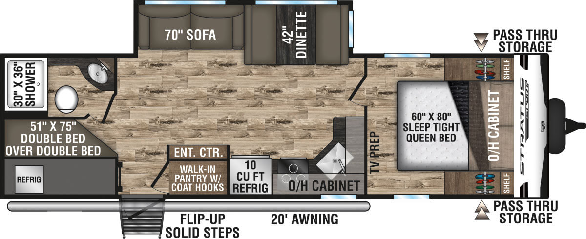 2024 Venture RV Stratus SR289VBHS Travel Trailer Floorplan