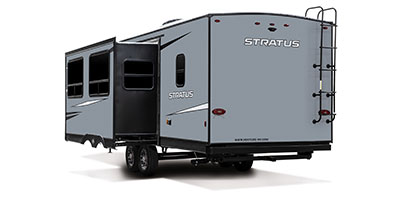 2023 Venture RV Stratus SR261VRB Travel Exterior Rear 3-4 Off Door Side with Slide Out
