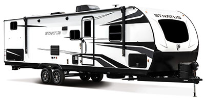 2023 Venture RV Stratus SR291VQB Travel Trailer Exterior Front 3-4 Door Side