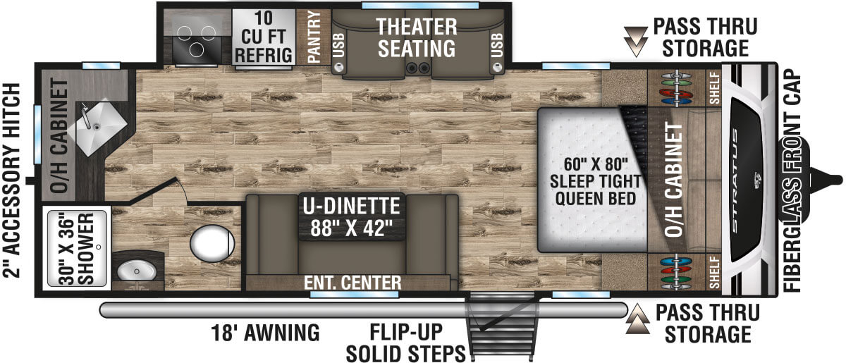 2024 Venture RV Stratus SR221VRK Travel Trailer Floorplan